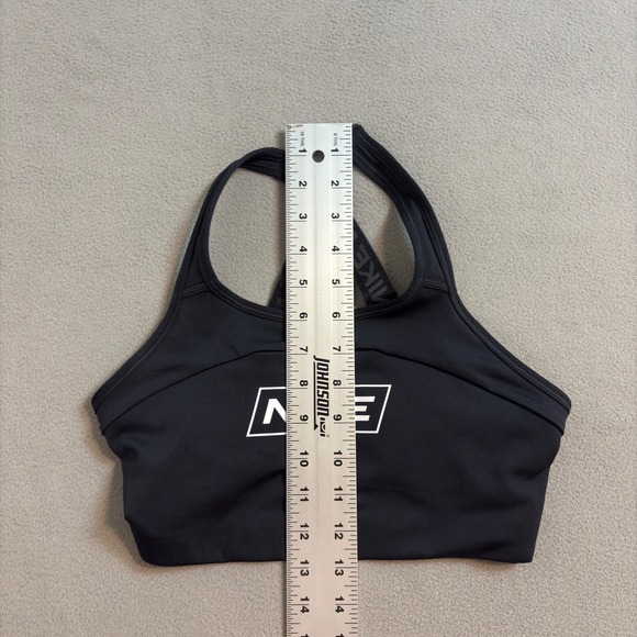Nike Pro Dri Fit Support Sports Bra Black Cross Back No Padding Women Small - Picture 6 of 6